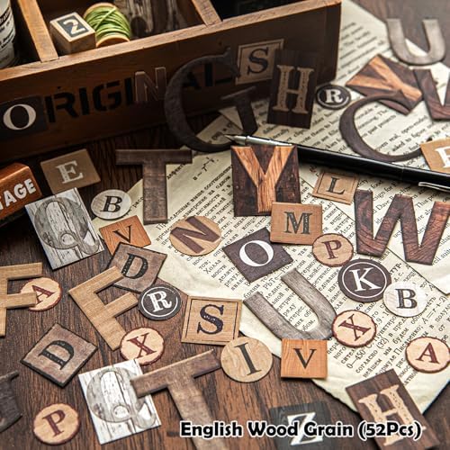 312Pcs Alphabet Letter Stickers for Scrapbooking, 6 Themes Linen Textured Aesthetic Stickers for Adults, Cute Scrapbook Stickers for Junk Journal Supplies, Journaling,Card Making, Notebook, Phone,DIY - Image 7