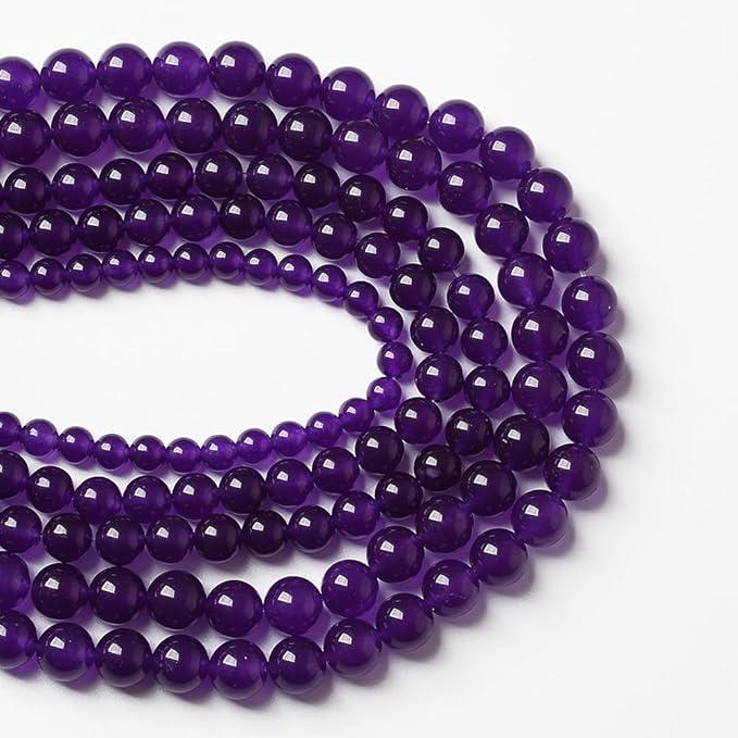 180PCS 4mm Natural Amethyst Jade Stone Round Loose Spacer Beads for DIY Jewelry Making Necklaces Bracelets Healing Energy Beads