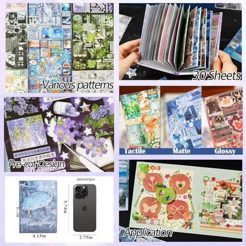 Japanese Sticker Book for Scrapbooking,Rain Themed Stickers for Journaling - Image 5