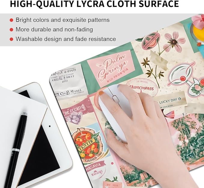 FashionPass Texture Mouse pad, Square Waterproof and Anti Slip Mouse pad for Office laptops