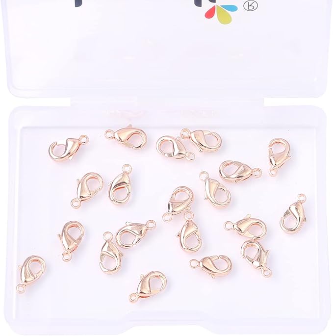 Rose Gold Plated Lobster Clasps Non Tarnish 10mm 20pcs for Jewelry Making Findings
