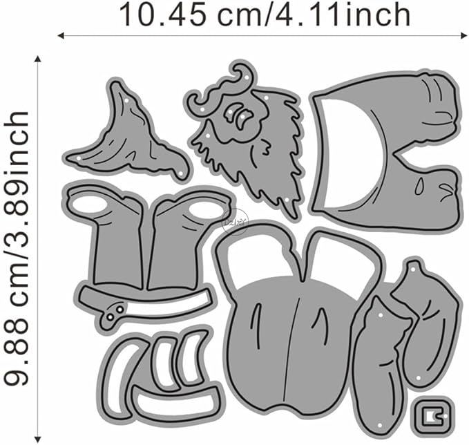 DzIxY Christmas Santa Claus Clothes Metal Cutting Dies for Card Making Kit Embossing Paper Die Cuts Set Scrapbook Stencils Supplies Machine Templates