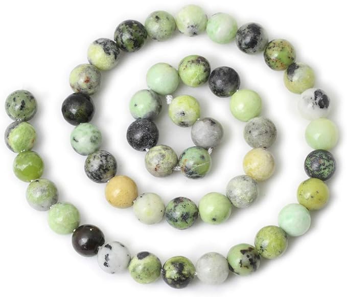 45PCS 8mm Natural Australian Jade Stone Beads Round Loose Beads for Jewelry Making DIY Handmade Materials 1 Strand 15"