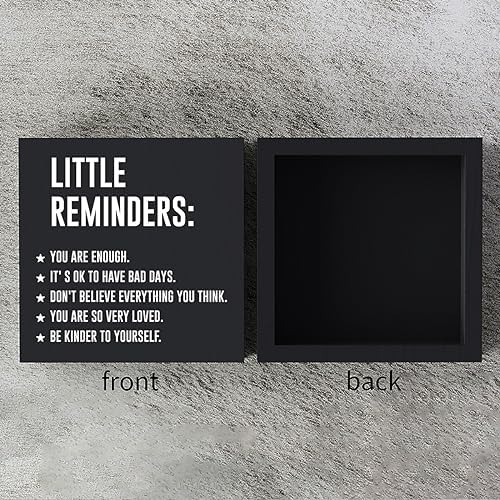Inspirational Mental Health Gifts Home Office Decor Black Wooden Box Sign for Living Room Dorm College Shelf Bedroom Counter Tabletop Desk Decor Encouragement Gifts Wood Sign - Image 3