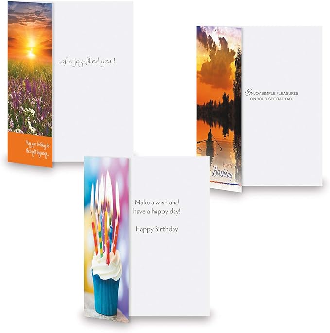 Current Mega Birthday Greeting Card Variety Value Pack – Set of 36 (18 Designs), Large 5 x 7 inches, Envelopes Included