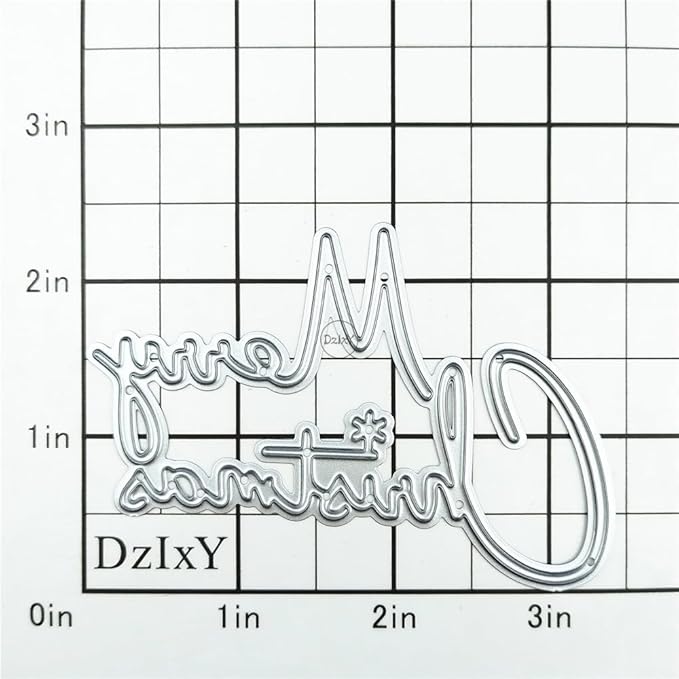 DzIxY English Words Merry Christmas Metal Cutting Dies for Card Making Kit Embossing Paper Die Cuts Set Scrapbook Stencils Supplies Machine Templates