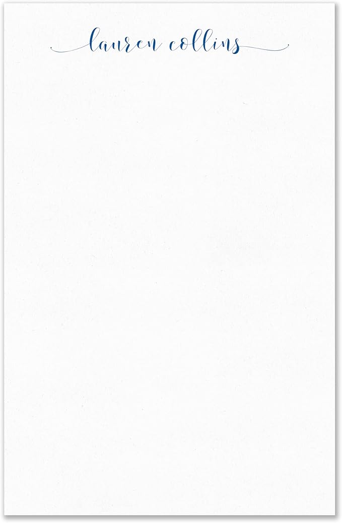 Personalized Notepad Stationery with Name in Lowercase Font, Available in 4 Sizes, Lined or Unlined in Choice of Colors, Note Pad Memo To Do List Pad (Font Style #9)