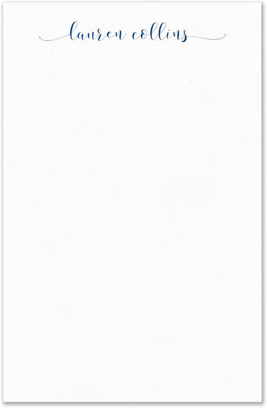 Personalized Notepad Stationery with Name in Lowercase Font, Available in 4 Sizes, Lined or Unlined in Choice of Colors, Note Pad Memo To Do List Pad (Font Style #9)