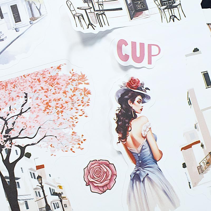 Alideco 20pcs Vintage Scrapbook Stickers Europe and The United States Figure Flowers Sticker Book for Adults Sticker journaling Stickers for Scrapbooking (geleisi) - Image 5