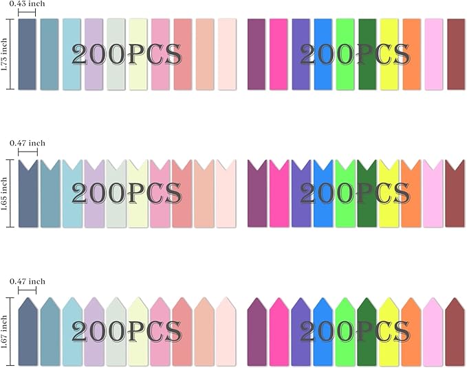 Temiary 1200 Pieces Transparent Sticky Index Tabs, Page Markers for Annotating Books, Translucent Arrow Flag Tab Colored Sticky Notes for Bookmarks Bible Tabs Notebook School Supplies
