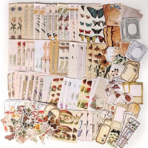 EWPJDK 200 PCS Vintage Scrapbook Supplies for Junk Journal by EWPJDK