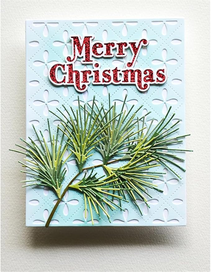 DzIxY Shadow English Words Merry Christmas Metal Cutting Dies for Card Making Kit Embossing Paper Die Cuts Set Scrapbook Stencils Supplies Machine Templates
