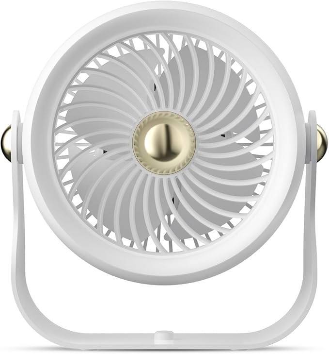 CIVPOWER Desk Fan: Table Fan Small Portable Rechargeable with 6000 mAh Battery - 4 Speed and Timing - Quiet Desktop 8 Inch Fan for Bedroom Room Dorm Office Air Circulation 270°Adjustable