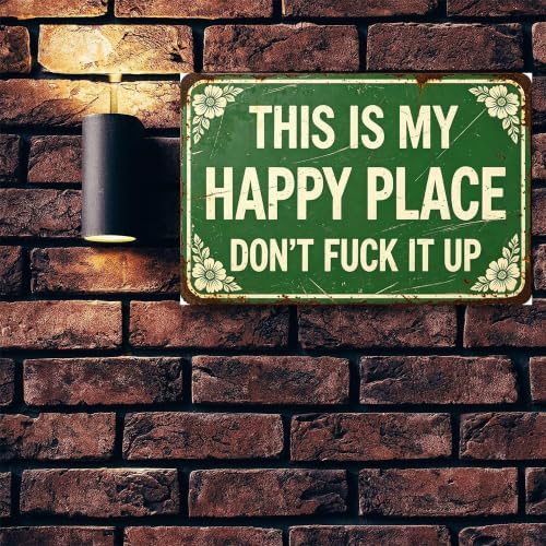 Vintage Happy Place Metal Sign,Retro Funny Home Tin Sign,Wall Aesthetics for Bar Pub Club Cafe Living Room Kitchen Restaurant Shop Office,8x12 Inches (Happy Place-06) - Image 7