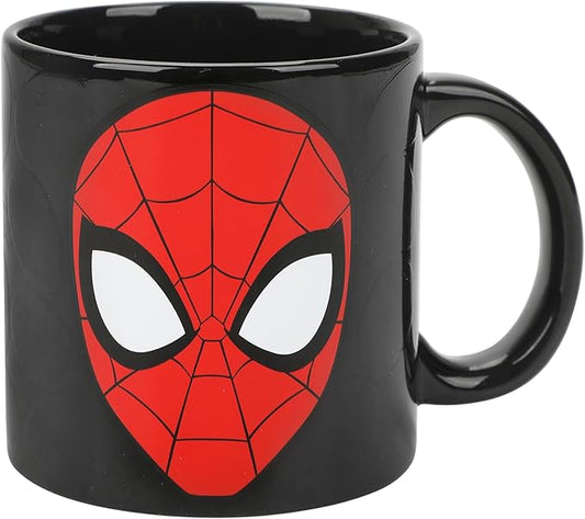 Spider-Man Mask 16 Oz Heat-Reactive Black Ceramic Mug