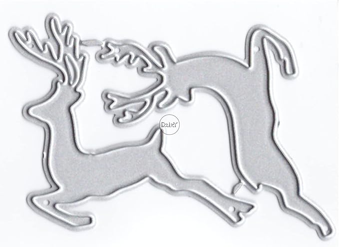 DzIxY Adorable Christmas Deer Metal Cutting Dies for Card Making Embossing Paper Die Cuts Sets Album Scrapbooking Templates Stencils Storage Pockets
