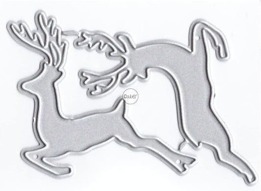 DzIxY Adorable Christmas Deer Metal Cutting Dies for Card Making Embossing Paper Die Cuts Sets Album Scrapbooking Templates Stencils Storage Pockets
