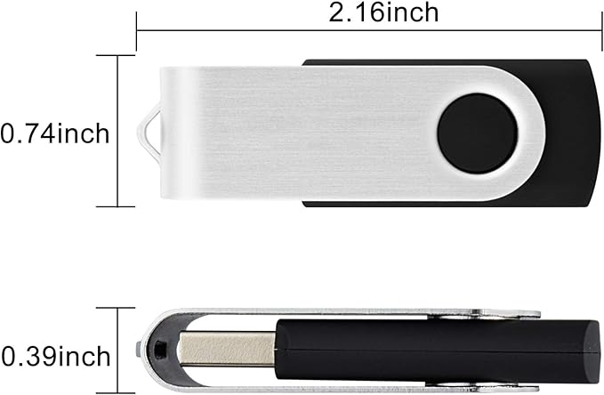 KOOTION 50pcs 4 GB USB Flash Drive 4GB Flash Drives 50 Pack Thumb DriveSwivel Memory Stick Jump Drive, Black