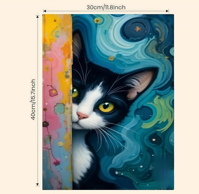 BYGFHLYW Cat Paint by Numbers Kit for Adults, Cat Adult Paint by Number Kits On Canvas, DIY Acrylic Oil Number Painting Kits for Beginners, Color by Numbers for Home Wall Decor 12x16Inch