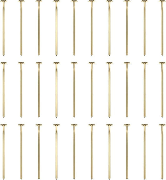 HARFINGTON 100pcs Flat Head Pins 0.63" 16mm Needles Bulk for Earring Pendant Necklace Bracelet Charm Jewelry Making Findings DIY Craft, 18K Gold