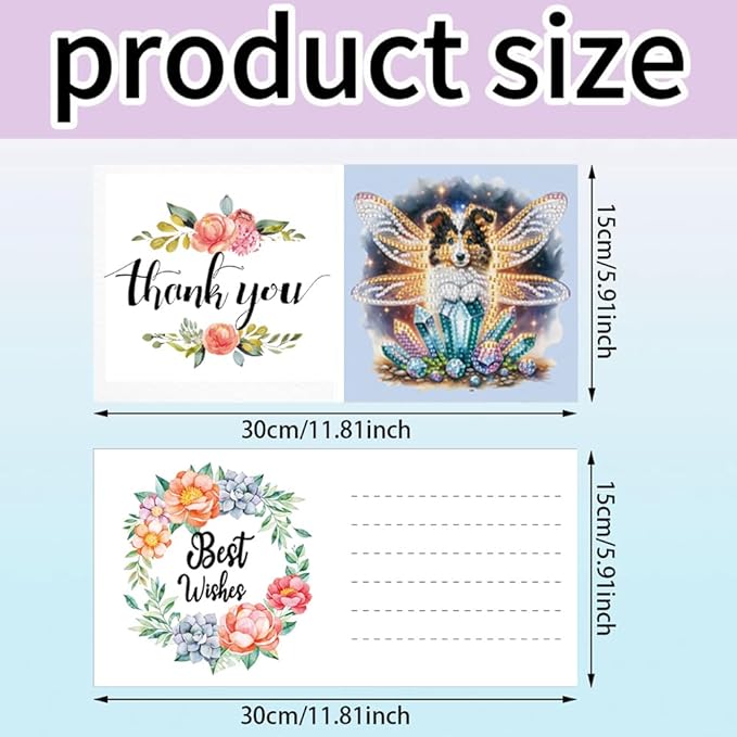 Ceitura 6Pcs DIY Diamond Art Painting Crafts Rhinestone Painting Greeting Card Making Kit Postcard for Holiday Christmas New Year Party Favors (Dogs)