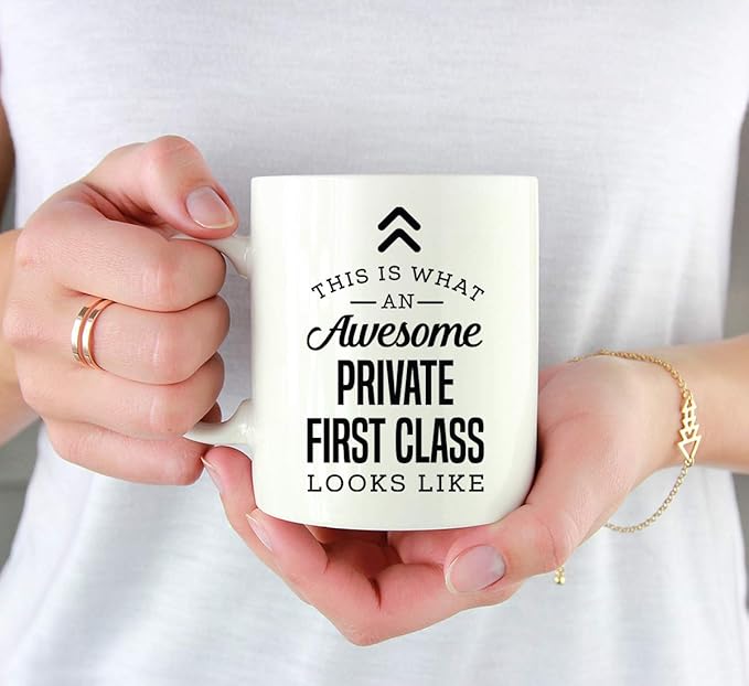 Andaz Press 11oz. Ceramic Coffee Tea Mug Thank You Gift, This is What an Awesome Private First Class Looks Like, 1-Pack, Birthday Christmas Gift Ideas Coworker Him Her, Includes Gift Box