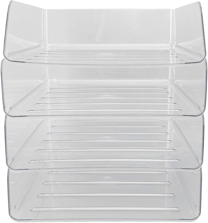 Desk Letter Tray Set Stackable Document Organizer Thickened Transparent Multifunctional A4 Paper Tray Organizer for Home Office Acrylic 4 Layers