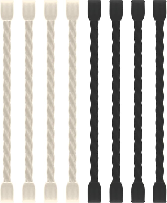 8PCS Silicone Cable Ties 4 Inch Reusable Twist Ties Steel-Core Cable Tie Straps Organizer All Purpose Bendable Cord Tie for Indoor Outdoor Bundling Holding Securing and Wrapping (Black White)