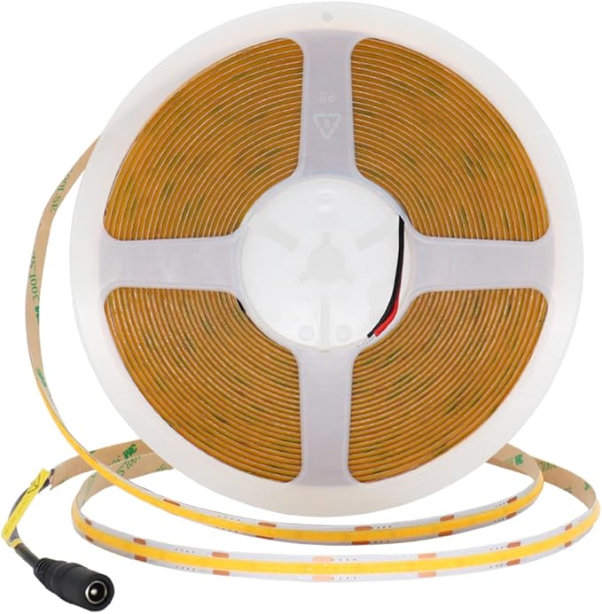 32.8FT COB LED Strip Light 24V4000K RA90+ Flexible High Bright Dimmable LED Tape, 8mm Width Strip Light with 3840 LEDs for Home Indoor Lighting Decor (Without Power Supply or Adapter)