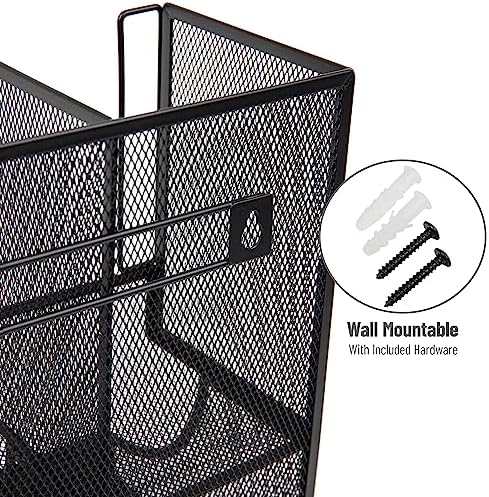 Mind Reader Multipurpose Countertop Organizer, Office Breakrooms, Cup and Condiment Station, Metal Mesh, Black - Image 4