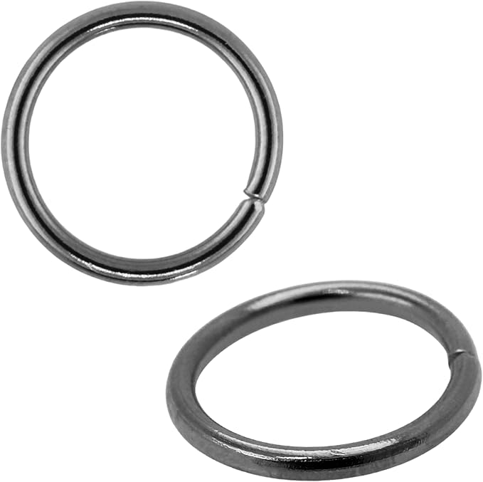 Mandala Crafts Assorted Gunmetal Jump Rings Jewelry Findings Metal O Rings for Jewelry Making Supplies - 150 16mm Small Open Jump Rings Kit for Necklace Earring