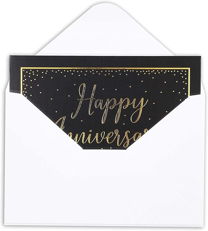 Pipilo Press Gold Foil Happy Anniversary Cards Bulk - Wedding Anniversary Cards Pack - Blank Inside with Envelopes - Pack of 48-4 x 6 in