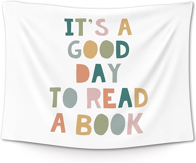 XLDLIOO Boho Classroom Wall Tapestry, It's a Good Day to Read Books Wall Tapestry Hanging for Library, Boho Tapestries Decor Art for Reading Room Corner Nook Classroom 40x30in