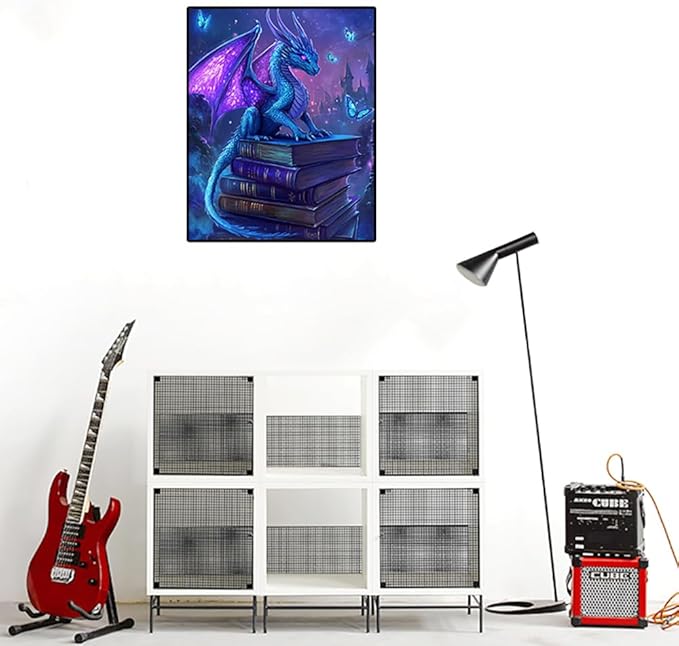 Eterkosu Dargon Book Diamond Art Painting Kits for Adults - DIY 5D Paint with Diamonds Gem Art Painting Kits DIY Starry Round Full Drill Diamond Dots Paintings Adult Crafts