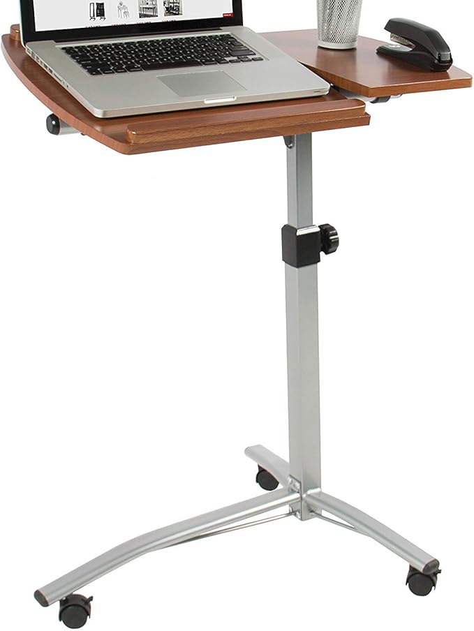 MEDA |Angle & Height Adjustable Rolling Laptop Desk Cart Over Bed Hospital Table Stand