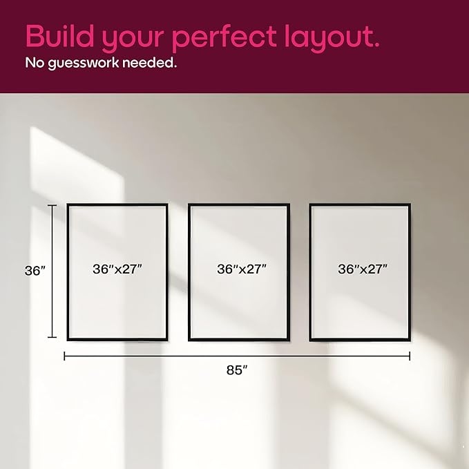 Mixtiles Official - Custom Photo Tiles - Personalized Printed Photos - Magnetic Wall Frames - Adhesive Sticker, No Nails - Various Sizes and Frames - XL-Portrait-set-Tile - Black Frame