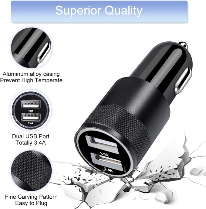 Car Charger Adapter+Quick Charge 3.0 Wall Charger Block Plug+6ft USB Type C Fast Charging Cable for Samsung Galaxy S25 S24 S23 S22 S21 S20 FE/Ultra/Plus 5G Note 20/10 Z Fold7/Flip7 A17 A35 A16 A15 A54