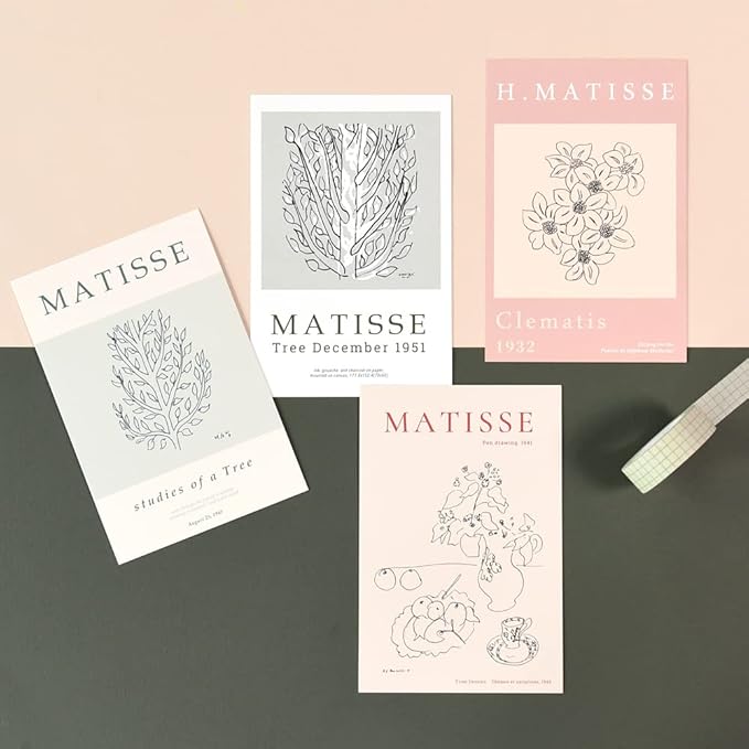 Monolike Henri Matisse Drawing Single card - mix 36 pack, It consists of 36 famous paintings by Henri Matisse.