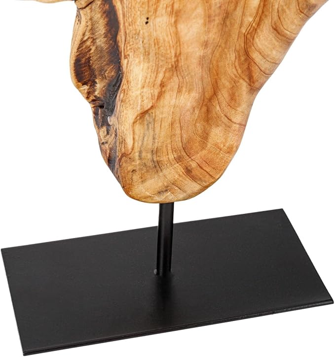 THY COLLECTIBLES Irregular Handcarved Root Wood Sculpture, Wood Tabletop Abstract Standing Sculpture for Home Decor Natural Edge Tabletop Statue (Small)