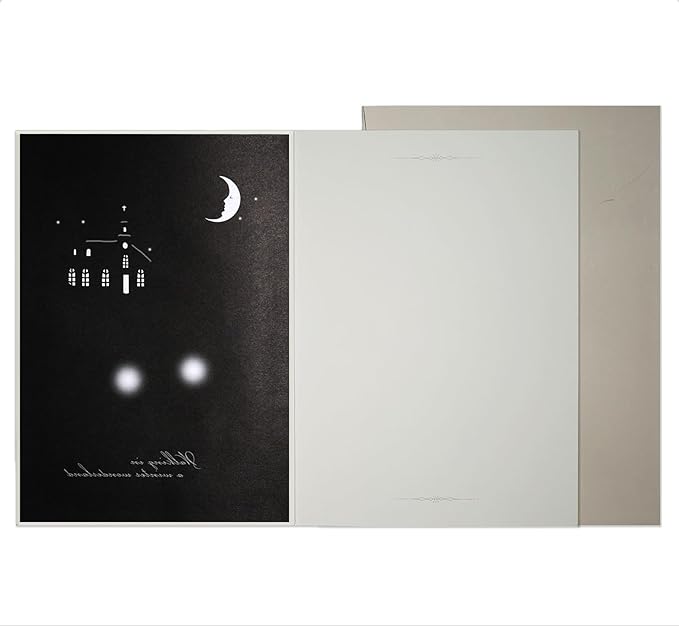 Light-Reveal Winter Greeting Card Set (3 Designs) – “Skating Girl”, “Wonderland”, and “Light” Vintage Holiday Cards with Envelopes, Cozy Christmas & Winter Season Illustrations