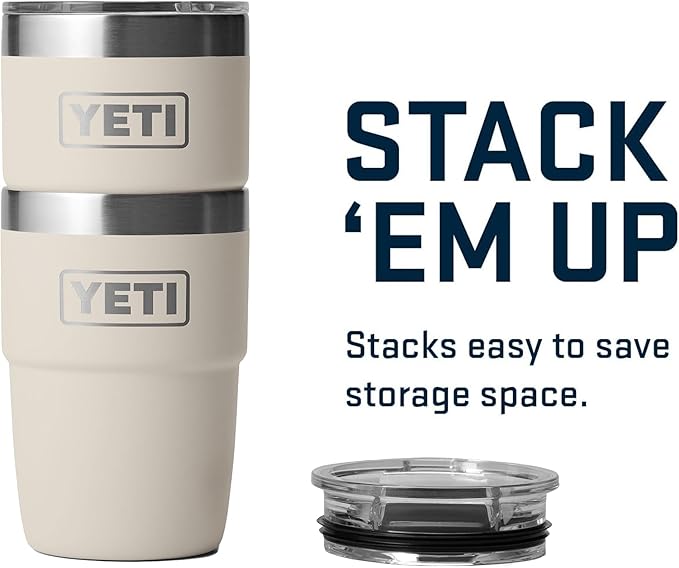 YETI Rambler 8 oz Insulated Coffee Mug with Lid - Stackable Double-Wall Vacuum Insulated Coffee Cup - DuraSip Ceramic Lining - Barista-Friendly Design - Stainless Steel - Dishwasher Safe