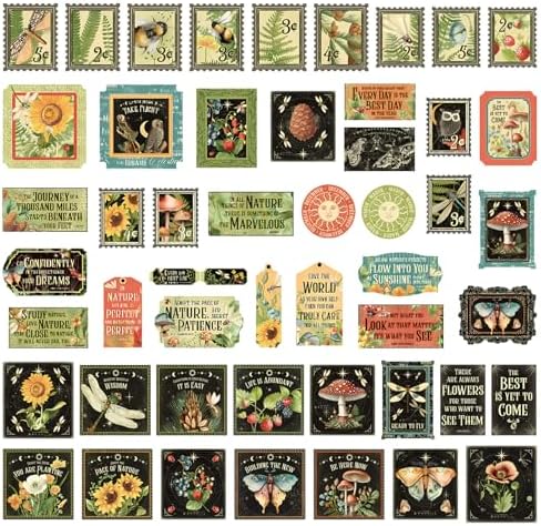 Cottagecore Stickers Vintage Nature - Botanical Mushroom & Sunflower Waterproof Vinyl for Adults | Journal Planner Decor | Laptop Water Bottle Scrapbooking - Image 6