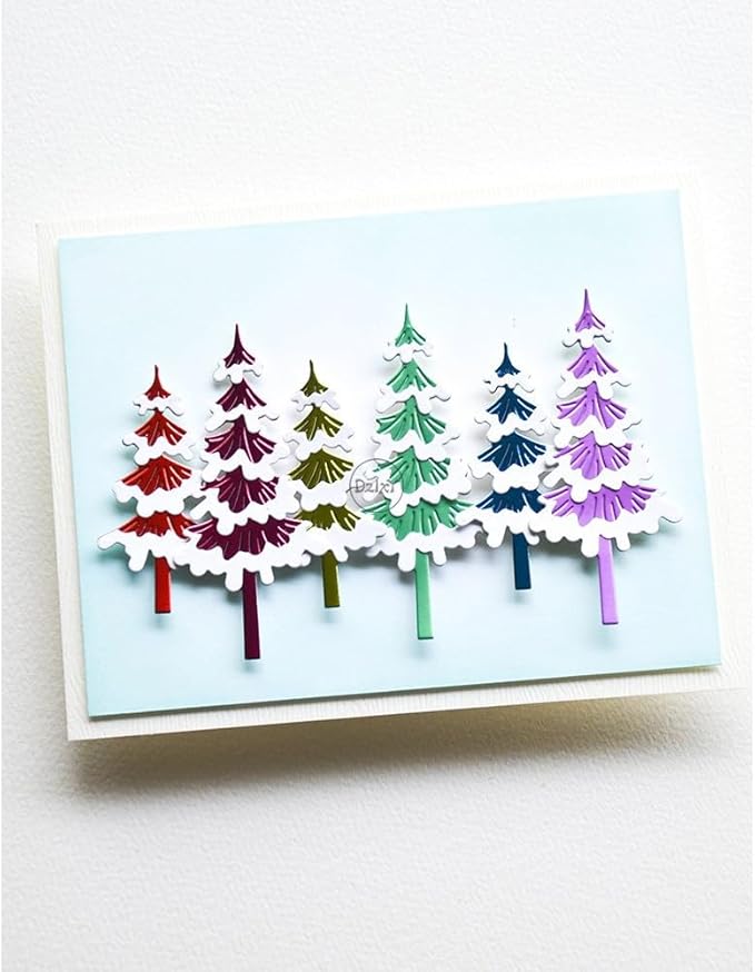 DzIxY Shadow Snowflake Pine Trees Metal Cutting Dies for Card Making Kit Embossing Paper Die Cuts Set Scrapbook Stencils Supplies Machine Templates