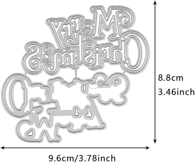 DzIxY Shadow English Words Merry Christmas Metal Cutting Dies for Card Making Kit Embossing Paper Die Cuts Set Scrapbook Stencils Supplies Machine Templates