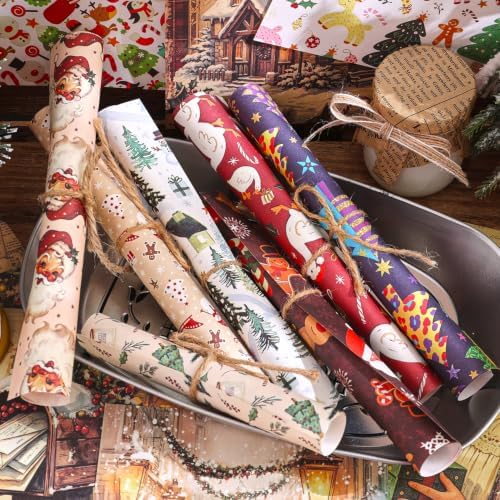 400Pcs Vintage Scrapbooking Supplies, Scrapbook Paper for Journaling Supplies, Decoupage Paper for Bullet Junk Journal Decorative Paper (Christmas 8 Theme) - Image 7