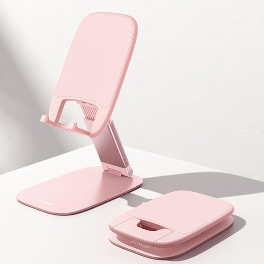 Lamicall Ultra-Thin Pink Phone Holder - Stocking Stuffers for Teens Girls Boys Adults Women Men, Gifts for Christmas, Rose Gold Pink Cell Phone Holder, Office Decor for Women, for iPhone, 4-8'' Phone