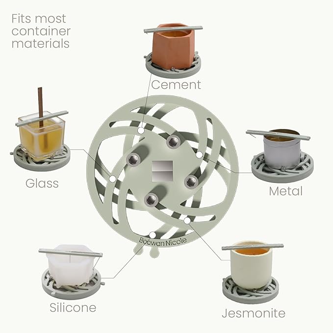 BOOWAN NICOLE Universal Wick Centering Setter Tool for Candle Making - Center & Set Wicks in 1 Second, Wick Holder for Most Candle Jar & Refill Sizes (Pro A0399*10)