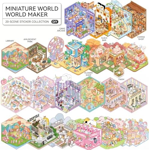 Soft 3D Landscape Sticker Set, Pink Tweezers - Image 2