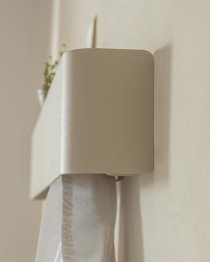 Kazai.®️ Coat Rack Wall Mount with Shelf 'Tone' | Modern Design Coat Hanger with Hidden Hooks and Storage | Hat Rack with Shelf in Metal | Wall-Mounted Purse Organizer | Taupe