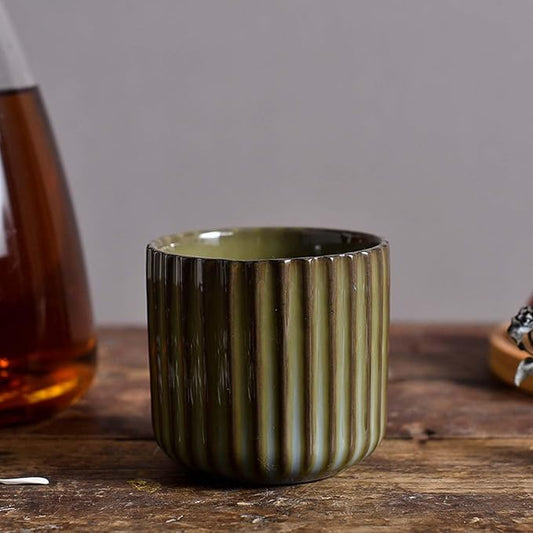 Japanese retro ceramic teacups, wine cups, water cups, restaurants, home offices Lake green